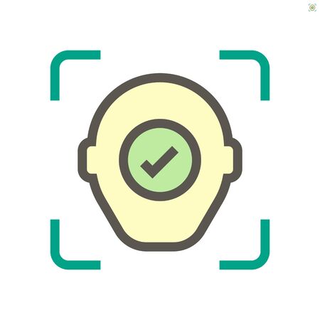 Face scan technology vector icon design, 48x48 pixel perfect and editable stroke.のイラスト素材