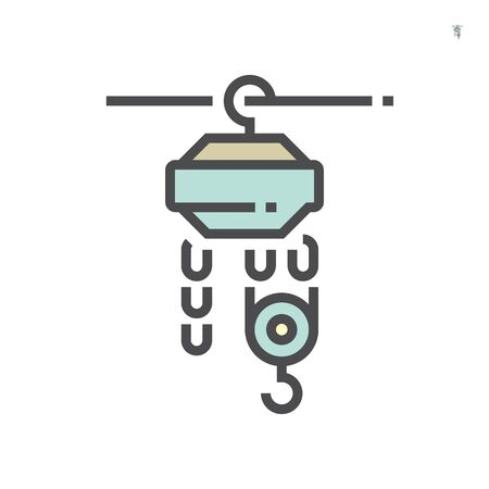 Winch or lifting machine icon, 64x64 perfect pixel and editable stroke.のイラスト素材