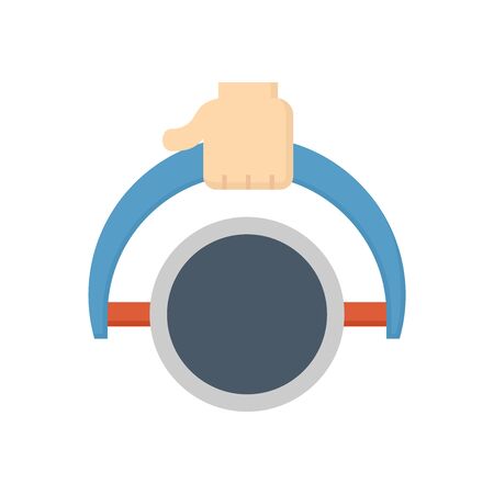 Steel pipe lab testing vector icon design on white background.のイラスト素材