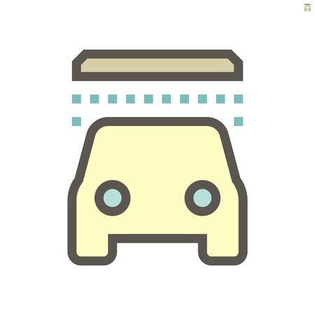 Car washing vector icon design, 48x48 pixel perfect and editable stroke.のイラスト素材