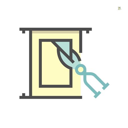 Air duct pipe and cleaning work icon, 64x64 perfect pixel and editable stroke .のイラスト素材