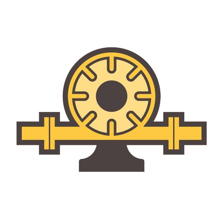 Electric water pump and steel pipe for water distribution isolated on white background.のイラスト素材