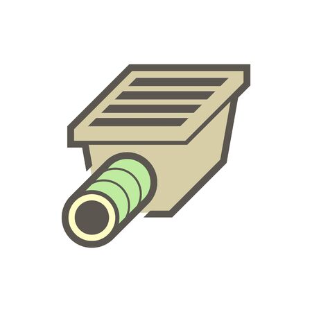 Garden drainage system and pipe vector icon set design.のイラスト素材