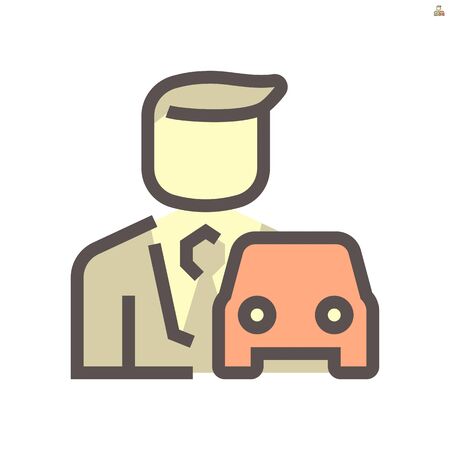 Used car and dealership vector icon design, 48X48 pixel perfect and editable stroke.のイラスト素材