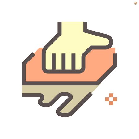 Surface cleaning and coronavirus disease prevention vector icon design, 48x48 pixel perfect and editable stroke.のイラスト素材