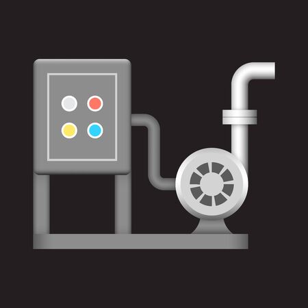 Water pump and control box cabinet icon design.のイラスト素材