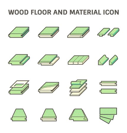 Wood floor and material vector icon set design on white background.のイラスト素材