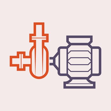 Water pump and water pipe vector icon design for distribution water.のイラスト素材