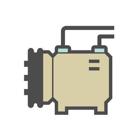 Air conditioner and air compressor part vector icon design on white background.のイラスト素材