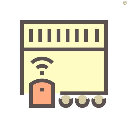smart home and automatic gate control technology vector icon design, 48x48 pixel perfect and editable stroke.のイラスト素材
