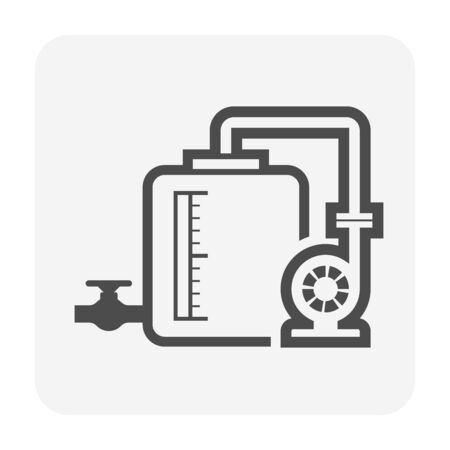 Water pump and water tank icon for water distribution.のイラスト素材