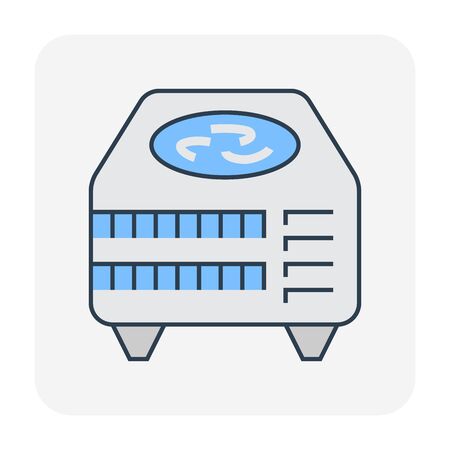 Air compressor icon part of HVAC system, editable stroke.のイラスト素材