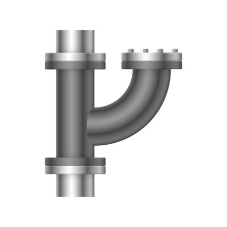 Steel pipe connector icon design isolated on white background.のイラスト素材