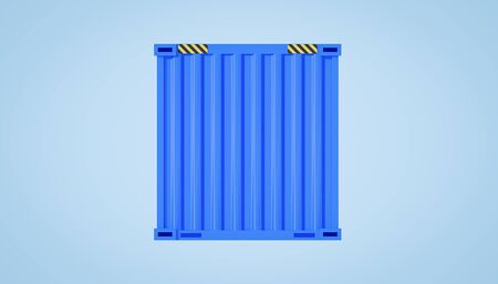 3d rendering of cargo container on color background.