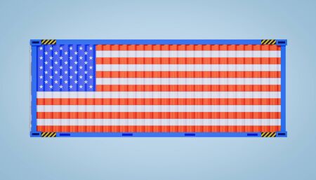 3d rendering of US trade and business  concept design and cargo container.の写真素材