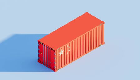 3d rendering of cargo container and  China trade concept design.の写真素材