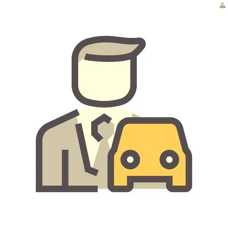 Car and dealership to show car for sale concept vector icon design, 48X48 pixel perfect and editable stroke.のイラスト素材