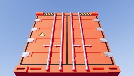 3d rendering of cargo container and sky background.の写真素材