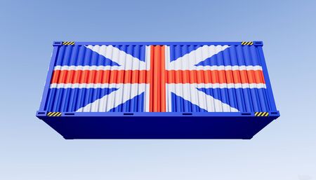 3d rendering of UK trade and business concept design and cargo container.の写真素材