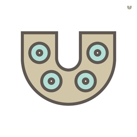 Sweet food on production line in food processing, vector icon design on white background, 64x64 pixel perfect and editable stroke.のイラスト素材