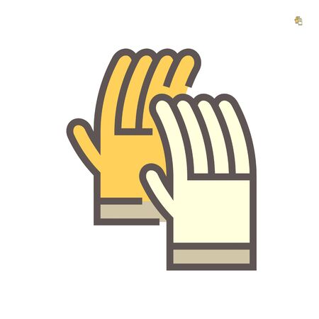Safety glove for hot work vector icon design, 64x64 perfect pixel and editable stroke.のイラスト素材