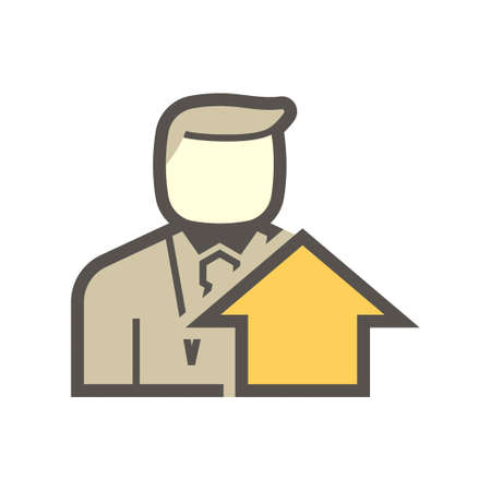 Real estate agent and investment vector icon design on white.のイラスト素材