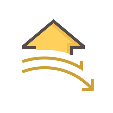 House price or value decrease vector icon. Consist of home or house building,  drop down of arrow. Low price, discount or reduction of market price or interest rate of real estate, property. 48x48 px.のイラスト素材