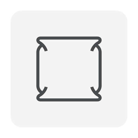 Bag, sack or sachet vector icon design. Packaging container from plastic, foil or paper for wrap product of food, material i.e. snack, candy, cookie, coffee and cement powder. Editable line stroke.のイラスト素材