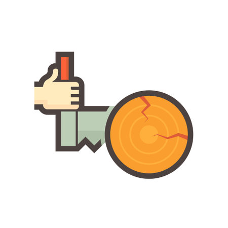 Log cross cutting work vector icon. Include 2 man crosscut saw tool, hand carpenter. To sawn timber, wood or logwood for firewood, lumber, board or construction material.のイラスト素材