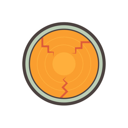 Log wood or timber vector icon in cross section view. Stock for sawn to lumber, woodworking, sawmill industry, construction.のイラスト素材