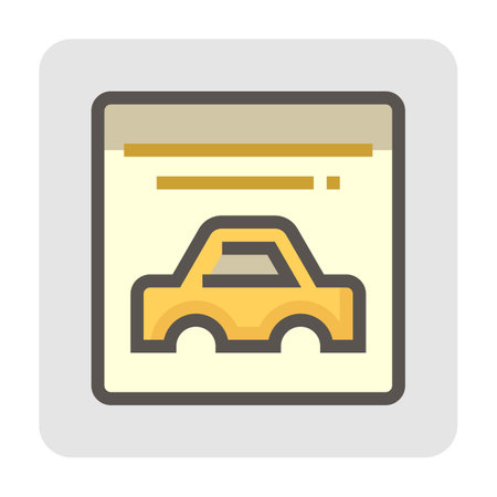 Automotive paint vector icon. May called Dip coating, Ecoat or ED coating consist of car body, dip tank and fluid chemical. Manufacturing process in shop, factory. 48x48 pixel.のイラスト素材