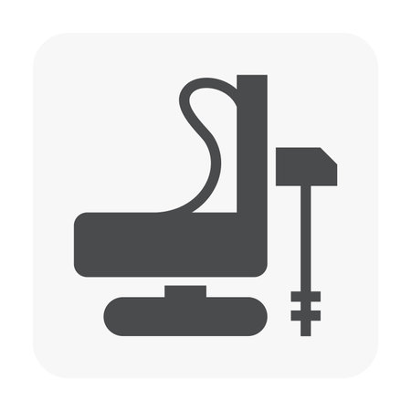 Drilling rig vector icon. Portable machine equipment with auger for soil, ground, water well and bore hole. Geotechnical engineering. Editable stroke.のイラスト素材