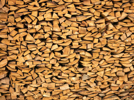 Woodpile. Sawn wood. Stock up on winter.の写真素材