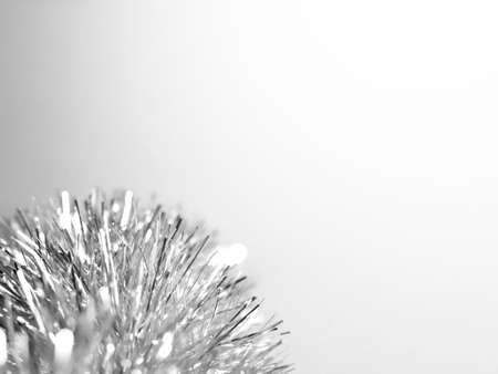 New year, Christmas tinsel. Festive decoration. Subject in corner. Depth of field.