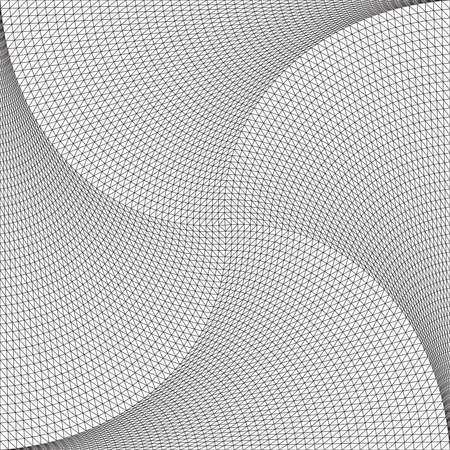 Abstract geometric background of polygons. Twisting lines in the center. Symmetrical vector illustration.のイラスト素材
