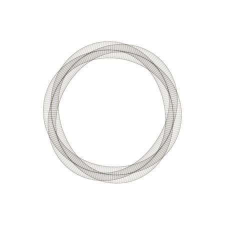 round frame of three twisted rings.polygon grid.3D.vectorのイラスト素材