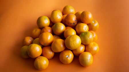 Sweet tangerines, ideal fruit for winter.の写真素材