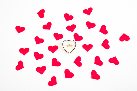 Hearts Surrounding Engagement Ringの写真素材