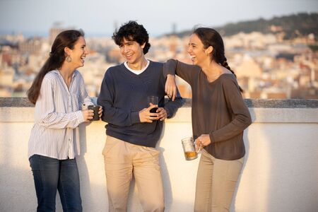 Three young people enjoying outdoors