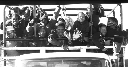 Chobe National Park, Botswana - July 16th of 2012: Local schools organize one day safari to this natural reservation, the third largest in the country, that was created in 1932.のeditorial素材