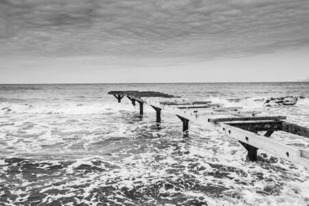 Beach in formentera black and whiteの写真素材