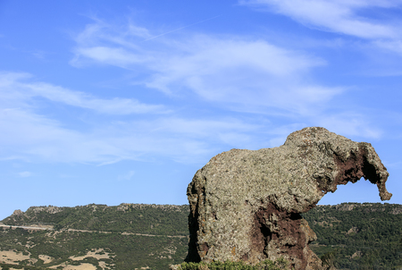 Rock of the elephant in Castelsardo, Sardiniaの写真素材