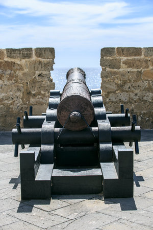 Old war iron canon in Sardiniaのeditorial素材