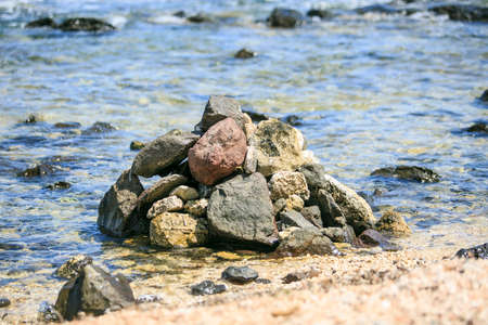 Rounded Stones on the beachの写真素材