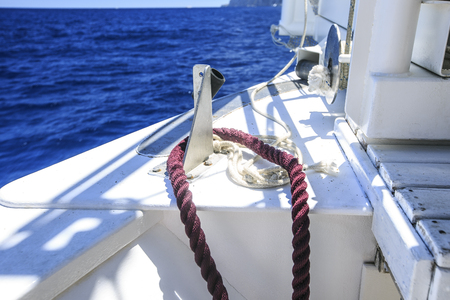Boat rope  sailing on the seaの写真素材
