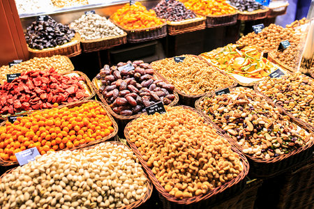 mix of dries fruits in a marketのeditorial素材