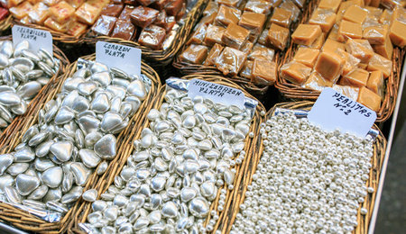 a lot of portions of white chocolateのeditorial素材