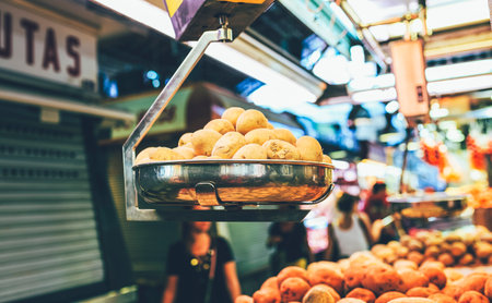 potatoes in a market of Barcelonaのeditorial素材