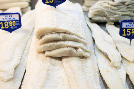 Raw uncooked seafood Bacalaoの写真素材