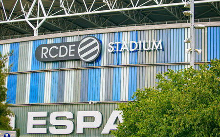 RCDE Espanyol  Stadium sited in Cornella de llobregat. The only La Liga Barcelona team founded by catalansのeditorial素材